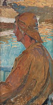 717. Carl Wilhelmson, "Skeppare i oljekläder" (Skipper in oilskins).