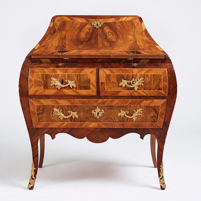 A Swedish Rococo secretaire attributed to J Åbrandt (Stockholm 1749-73).