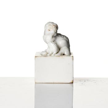 Two seal stamps, soapstone and blanc de chine. Qing dynasty 18th/19th century.