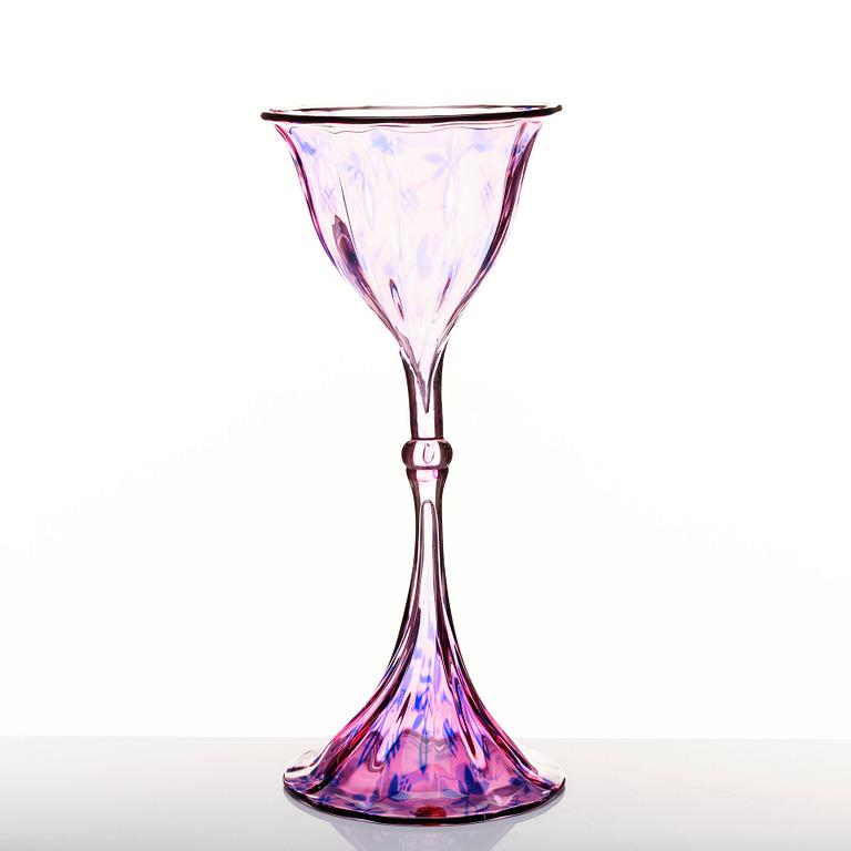 Eva Englund, a 'graal' glass goblet, Orrefors, Sweden.