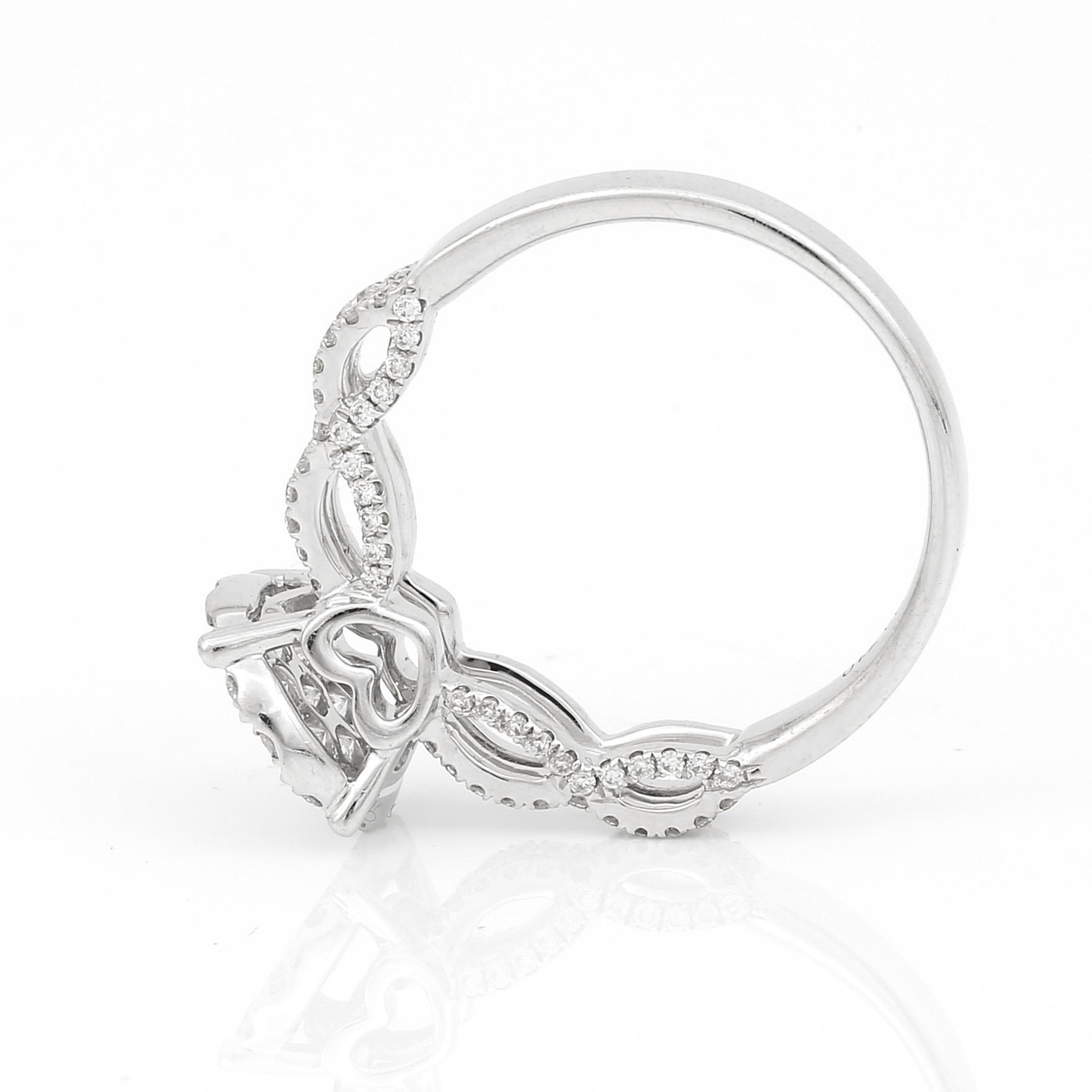 RING, vitguld 18K, briljantslipade diamanter totalt ca 0.71ct. Tot ca 3 gram.