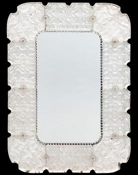 CARL FAGERLUND, Swedish Modern cast glass mirror Orrefors, 1940´s-50´s.