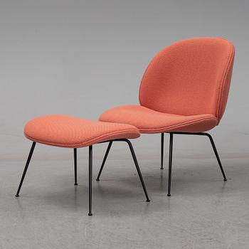 GamFratesi, a "Beetle Lounge chair" with ottoman, Gubi, ca 2017.