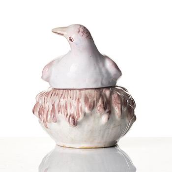 A Swedish Marieberg faience butter tureen, 18th century.