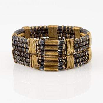 Vivianna Torun Bülow-Hübe, armband, mässing och rotting, Stockholm egen verkstad sent 1940-tal.
