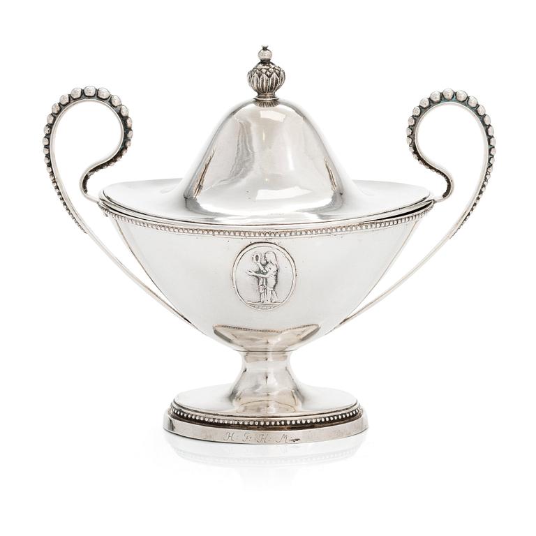 Petter Törnqvist, sockerskål, silver, Tavastehus 1789. Gustaviansk.