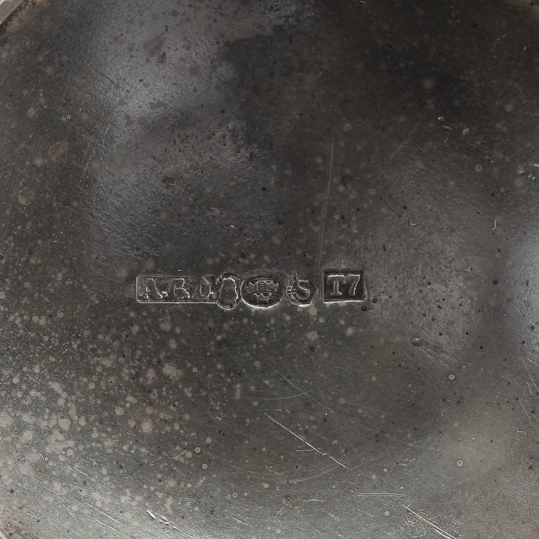 KAFFESERVIS, 3 delar, silver, Anders Gustaf Dufva, Stockholm 1921. Totalvikt ca 810 gram.