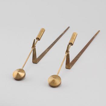 PIERRE FORSELL, vägglampetter, ett par, mässing, "Pendel", Skultuna, 1978.