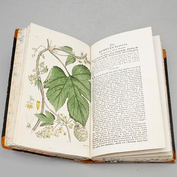BOKVERK, 7 vol, "Svensk Botanik" utg Johan Wilhelm Palmstruch resp G.J. Billberg, Stockholm Carl Delén 1803-12.