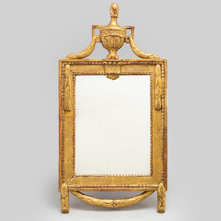 A Swedish Gustavian table mirror, late 18th century.