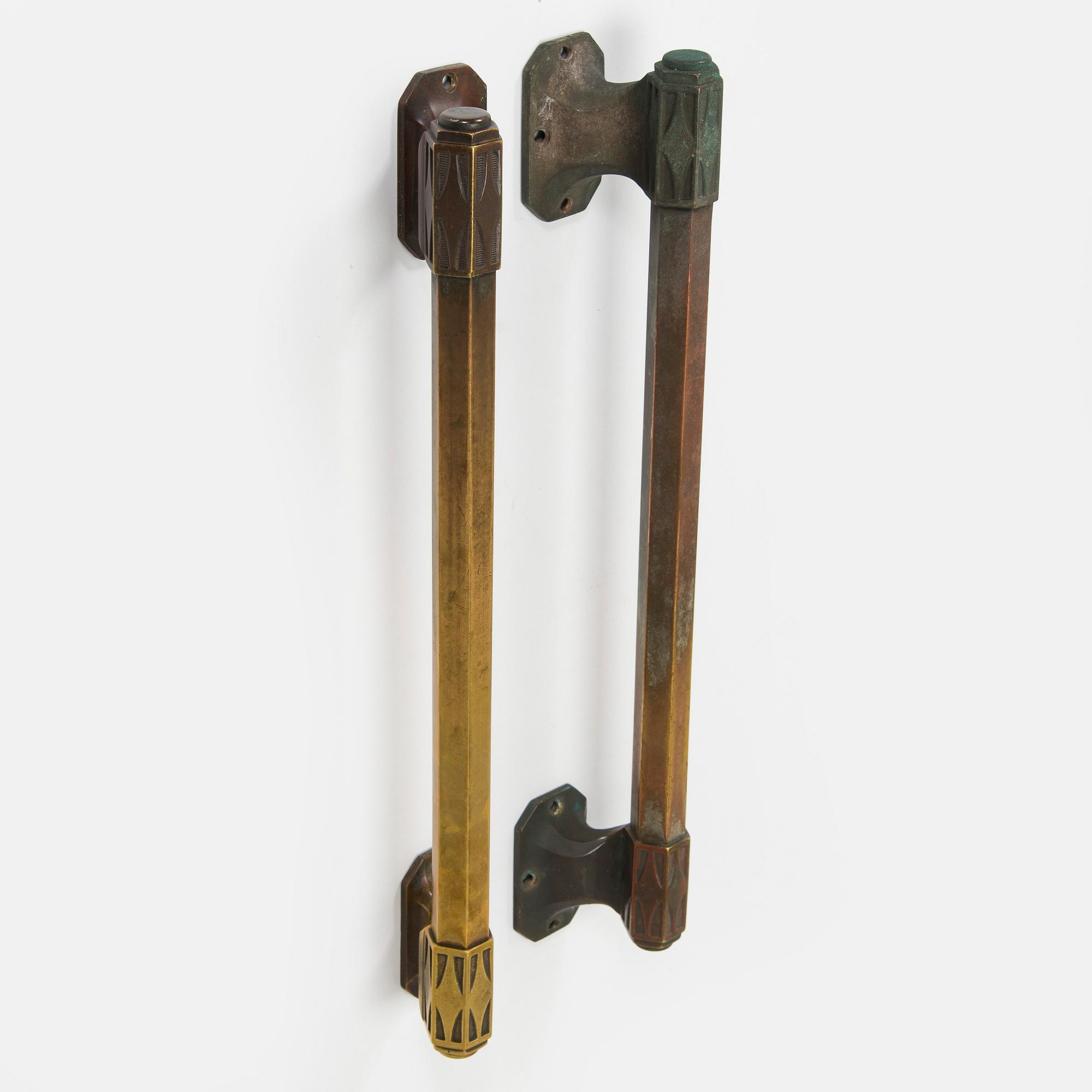 Door handles, 2 pcs, exterior and interior handles, 1920s.