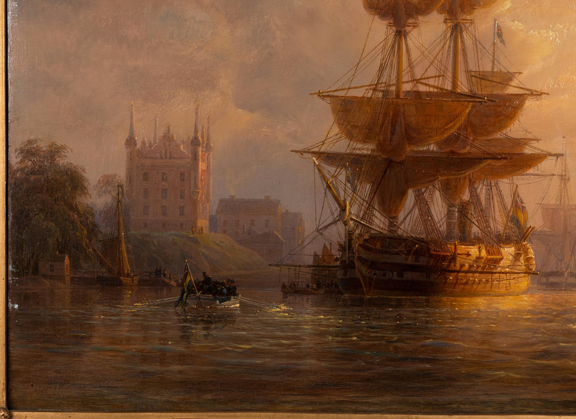 Johan Christian Berger, Skruflinieskeppet Stockholm vid Skeppsholmen, Stockholm.