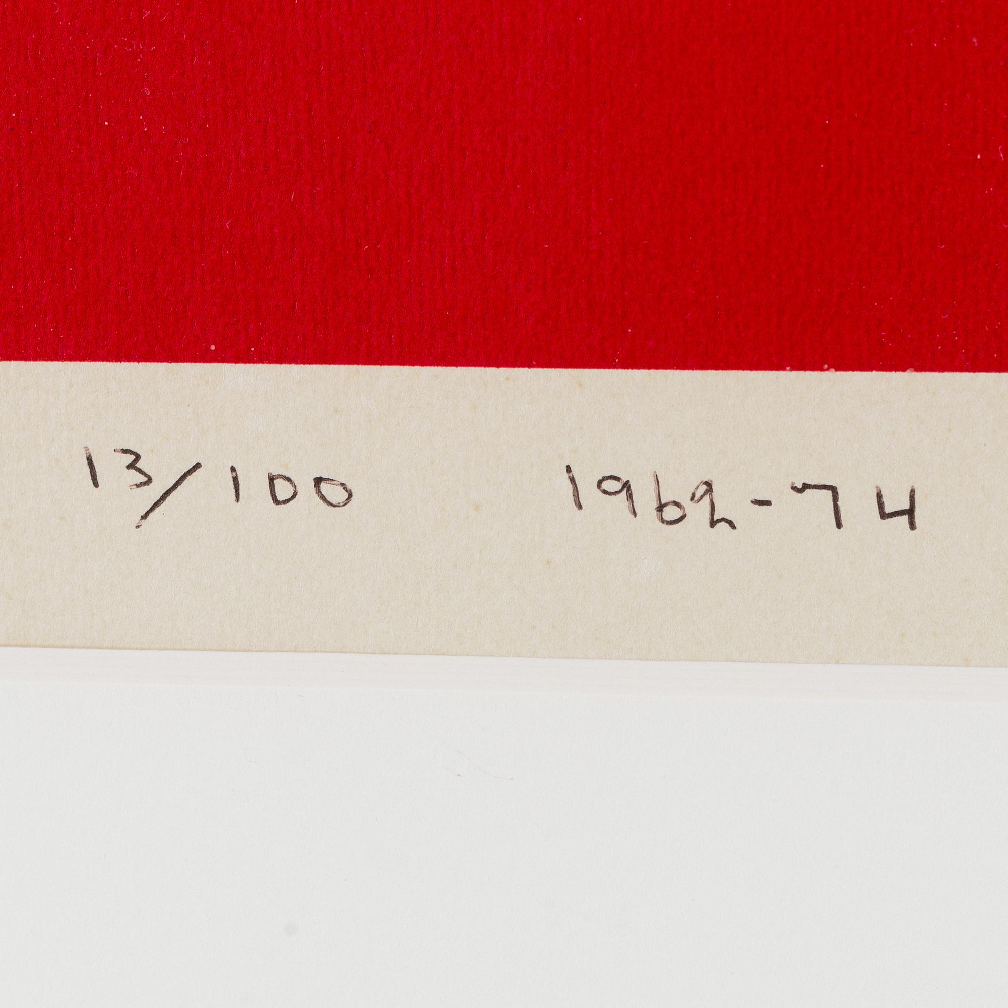 OLLE BAERTLING, screenprint, 1962-74, signed in ball point pen, numbered 13/100.