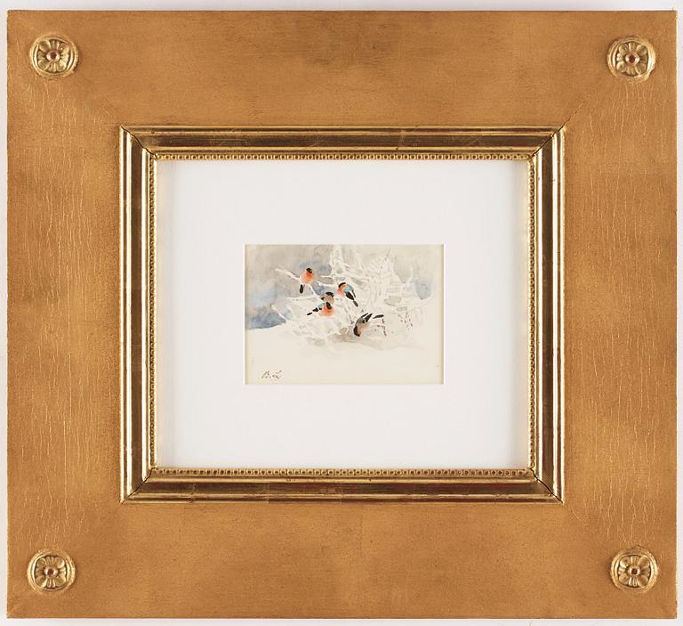 Bruno Liljefors, Bullfinches in a winter landscape.