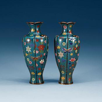 1285. A pair of cloisonné vases, second half of 19th Century.