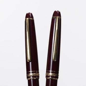 Pennor, 2 st, i etui, Montblanc Meisterstück.