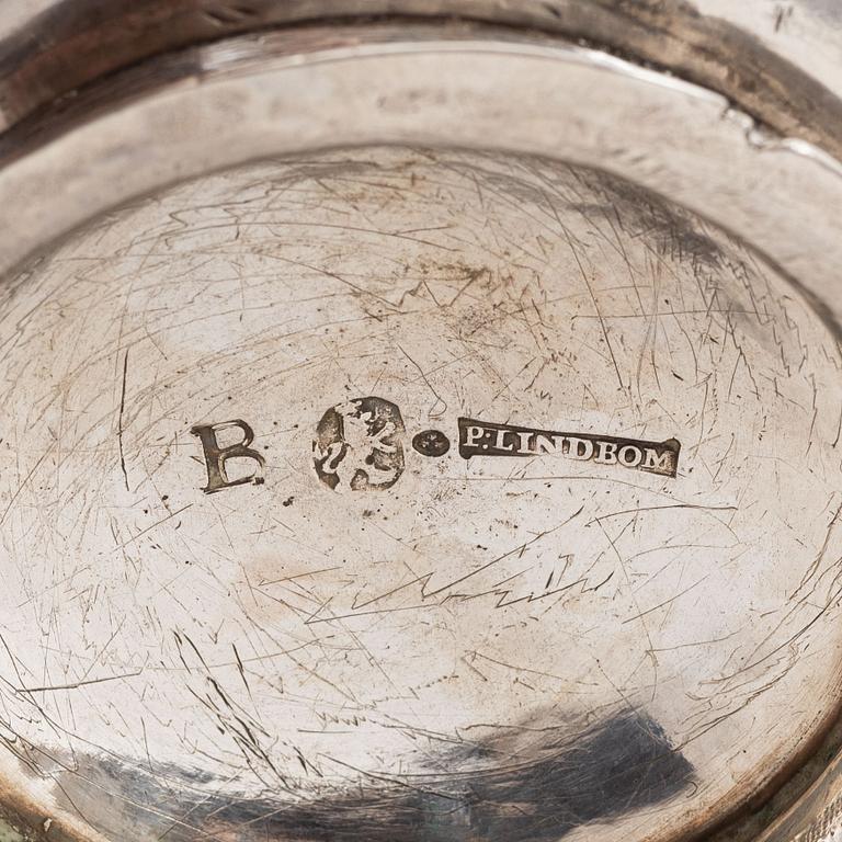 A Swedish late baroque silver brandy bowl, mark of P. Lindbom, Kalmar 1763.