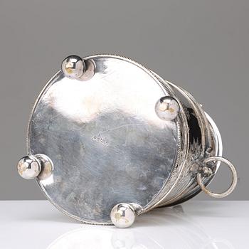 A 20th century plated jar and cover.