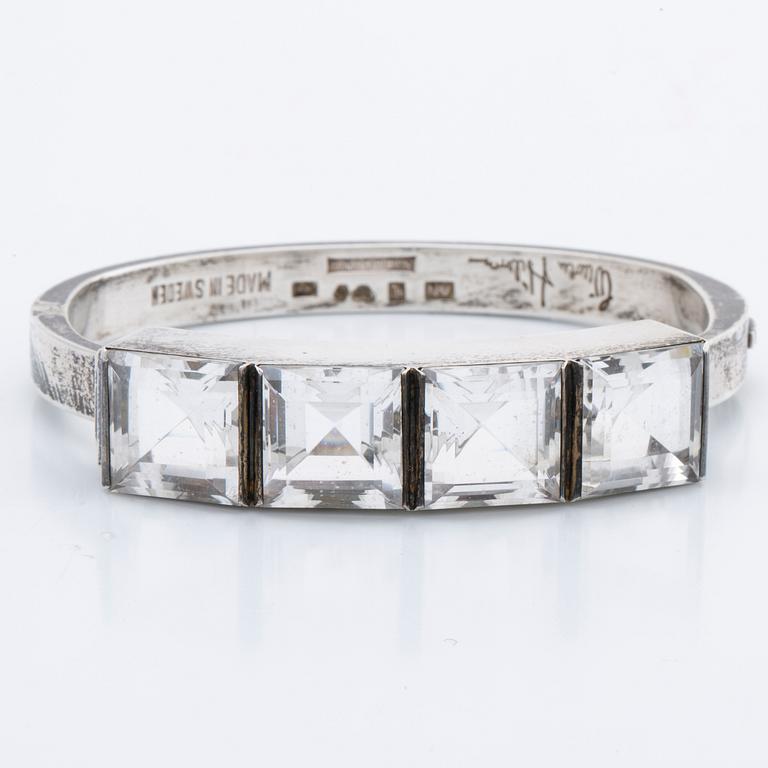Wiwen Nilsson, armband, Lund 1939, sterling med bergkristall.