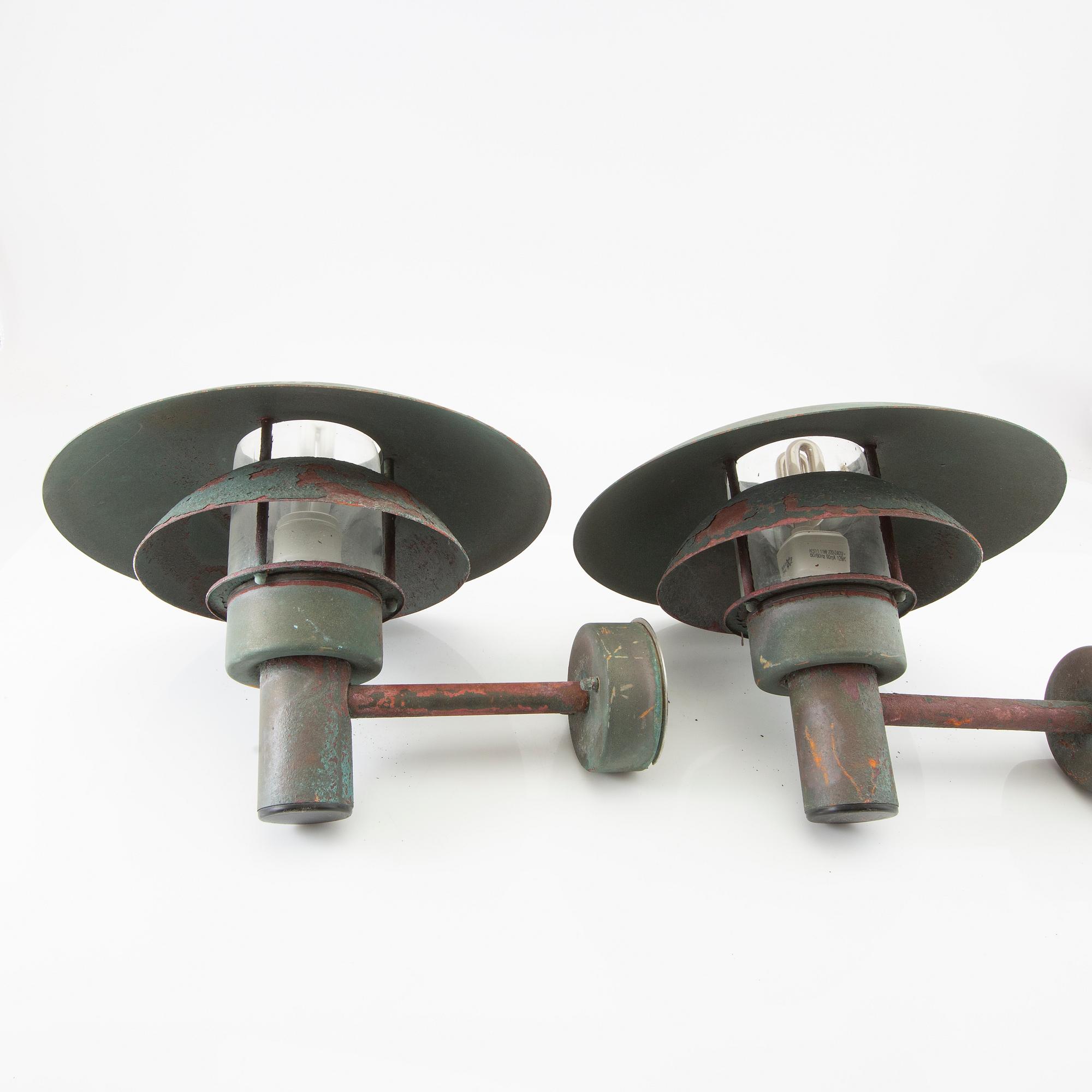 Wall lamps/Exterior lighting a pair Denmark late 20th century.