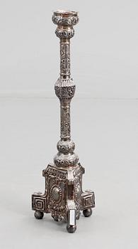 ALTARLJUSSTAKE, silver, barockstil, Tyskland, 1800-tal.