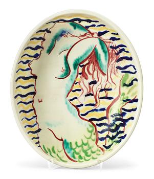 A Rörstrand stoneware bowl decorated by Isaac Grünewald 1943.