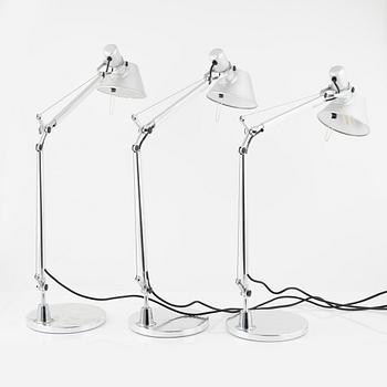 Michele De Lucchi & Giancarlo Fassina, three table lamps 'Tolomeo Mini', for Artemide Italy.