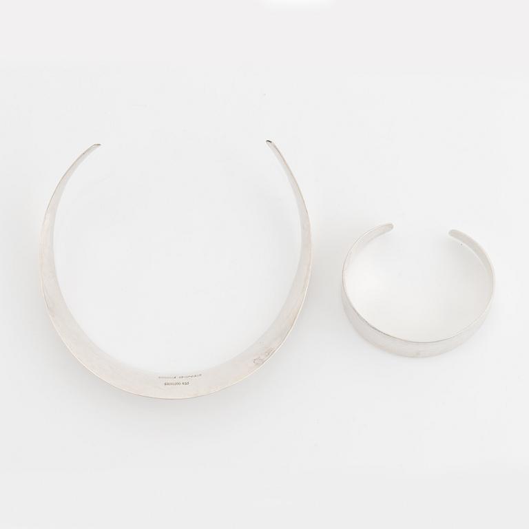 Sterling silver necklace and bangle, Alton.