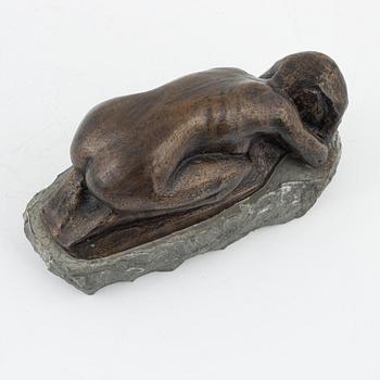 Axel Olsson, skulptur, signerad. Brons, total höjd 12 cm.