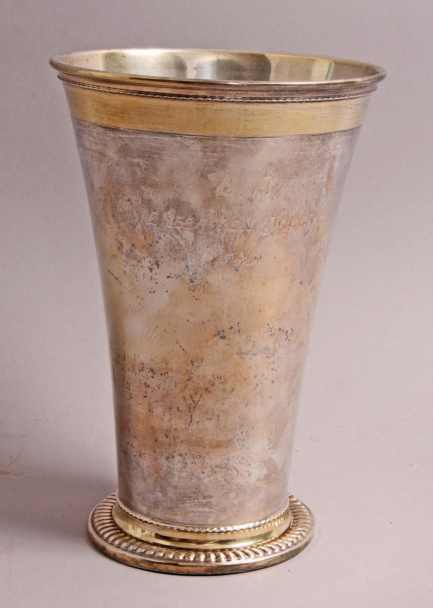 BÄGARE, sterlingsilver, delvis förgylld, CGH 1958.