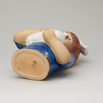 A Lisa Larson Larson stoneware sculpture of a girl with doves, Gustavsberg.