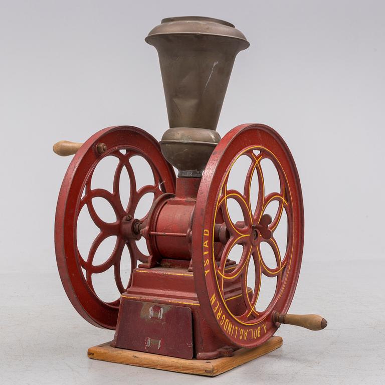 COFFEE-GRINDER, ca 1900, signed Lindgren Ystad.