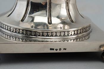 A PAIR OF CANDLESTICKS, silver, Carlman Stockholm 1903. Height 19 cm, weight  469 g.
