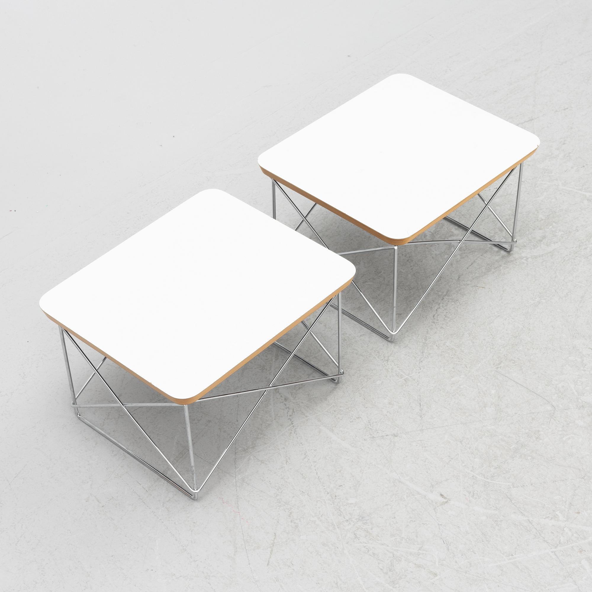 Charles & Ray Eames, sängbord, ett par, "LTR Occasional Table", Vitra Design Museum, omkring 2000.