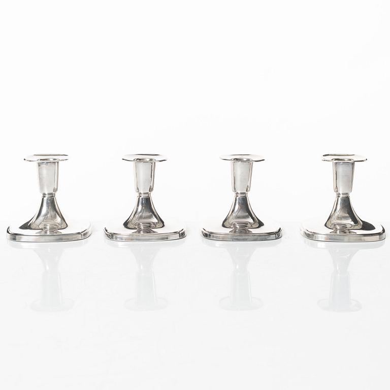 Tore Eldh, four silver candlesticks, K&EC/Ceson, Gothenburg, 1967-80.