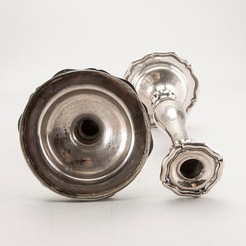 A pair of Austrian silver candle sticks Vienna 1852 weight 626 gr.