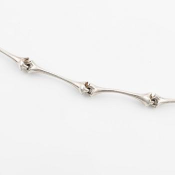 Björn Weckström, necklace, "Bone Necklace", sterling silver. Lapponia 1984.