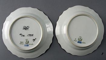 ASSIETTER, 6+6 st, porslin, "Sachsisk blomst"; Royal Copenhagen.
