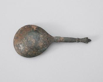 A late 15th century/early 16 century European copper alloy spoon.