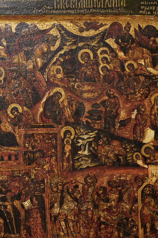A RUSSIAN ICON OF THE NATIVITY possibly late 17th century,