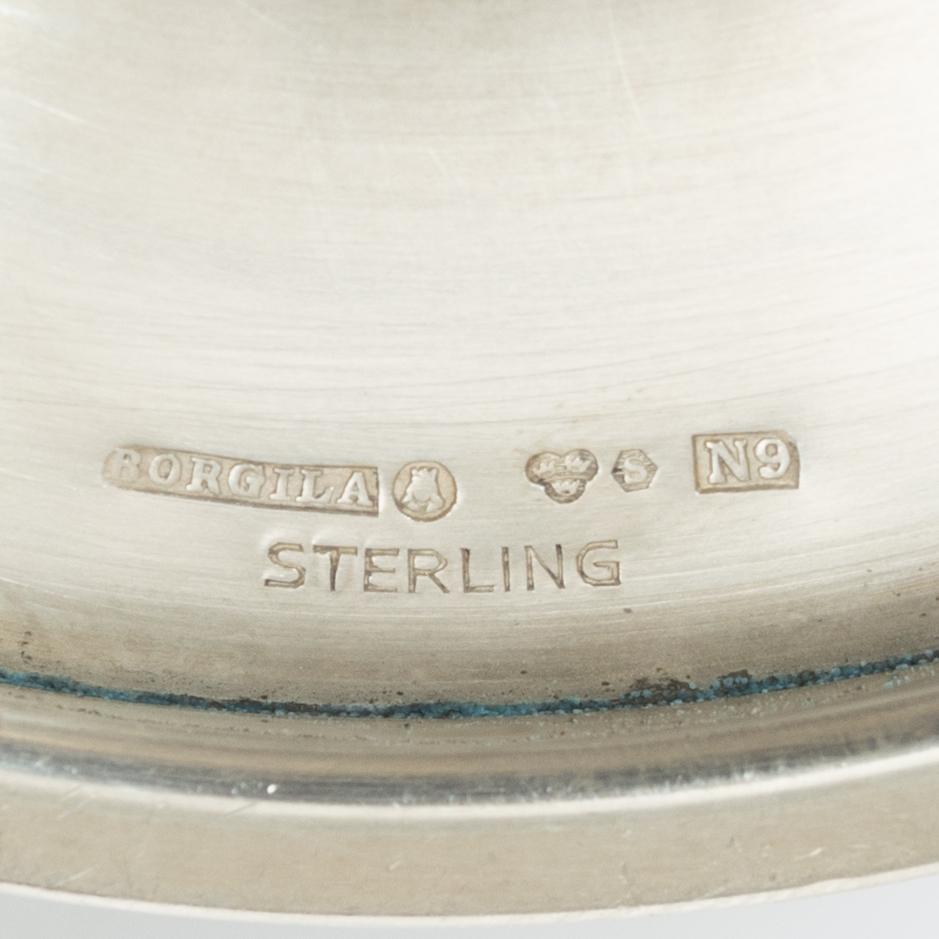 Atelier Borgila, Candelsticks, a pair, sterling silver, Stockholm, 1963.