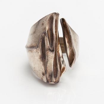 Björn Weckström, "Erosion", a sterling silver ring. Lapponia 1979.