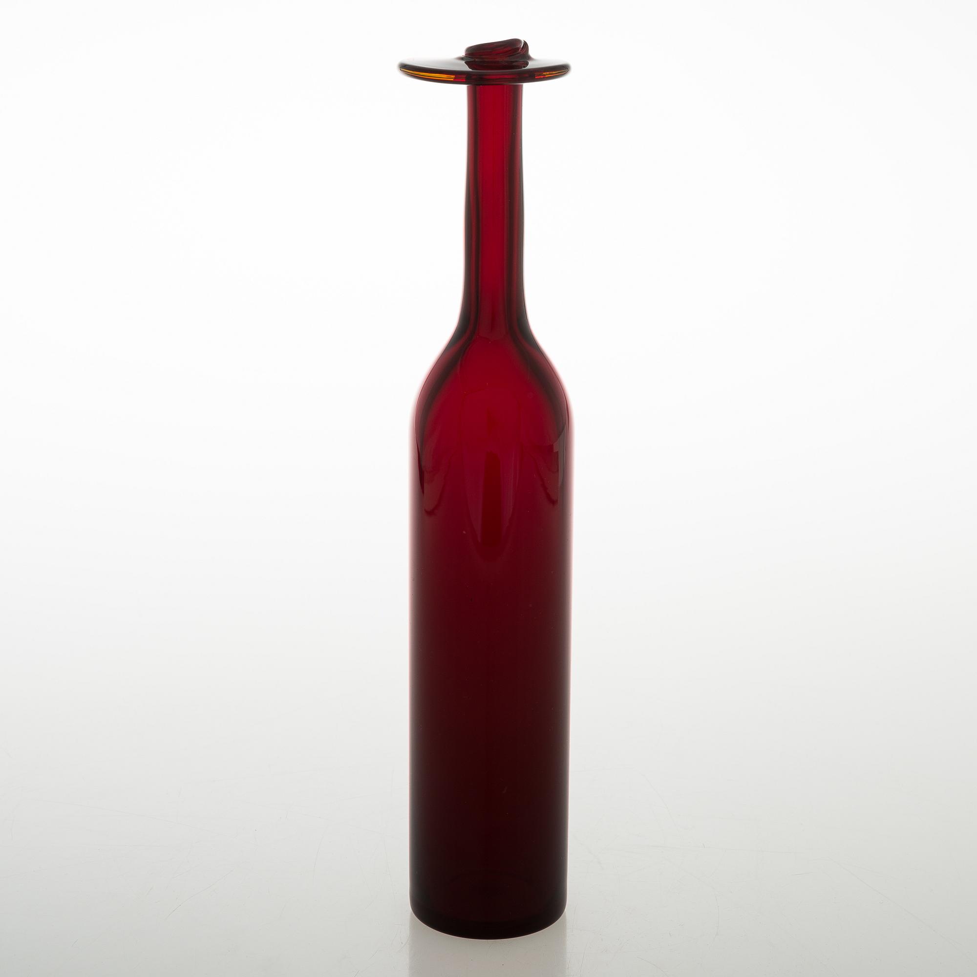 OIVA TOIKKA,a bottle signed Oiva Toikka Nuutajärvi 397/2000.