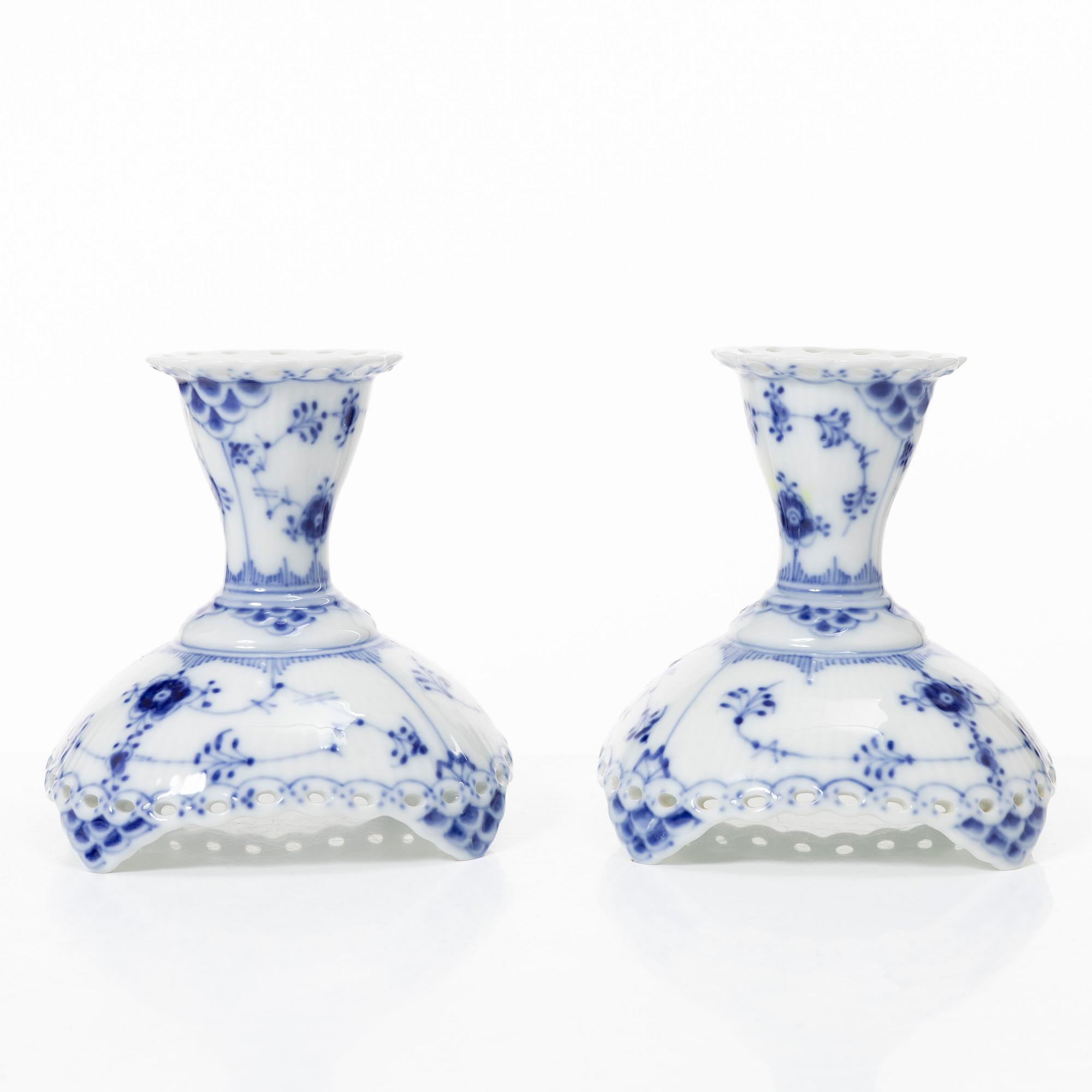 Royal Copenhagen, seven piece 'Blue Fluted Full Lace', Denmark.