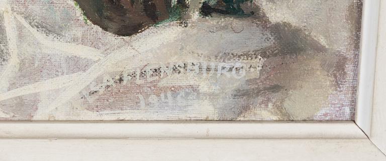 Elsa Flensburg, Still life with hepatica and coltsfoot.