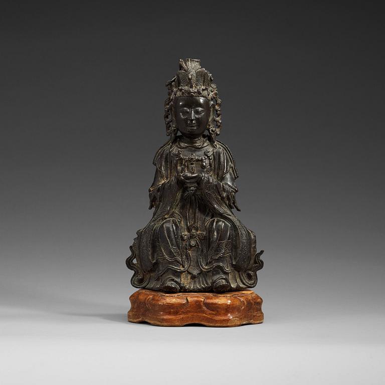 FIGURIN, brons. Xi Wangmu, Ming dynastin, 1600-tal.