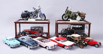 MODELLBILAR OCH MOTORCYKELMODELLER, 10 st. Franklin Mint.