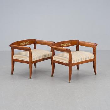 TABURETTER, ett par, empire, 1800-talets mitt.
