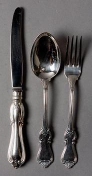 BESTICKSERVISDELAR, 13 st, silver. Modell: Olga. Bla GAB 1990.