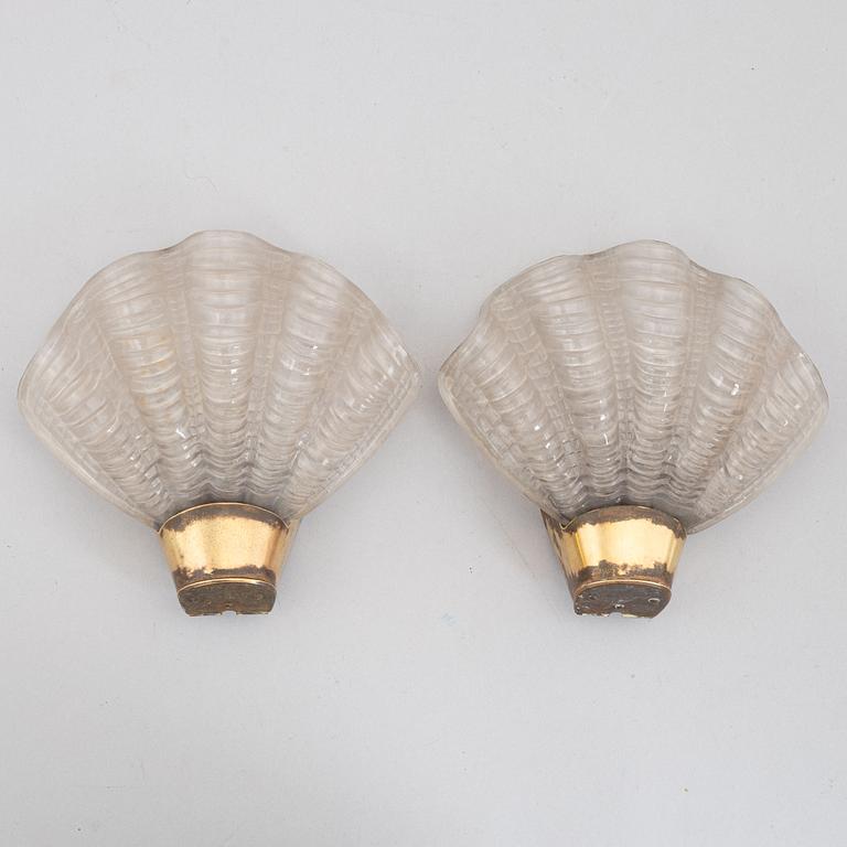 Vägglampor, ett par, "Coquille", ASEA, 1940-tal.